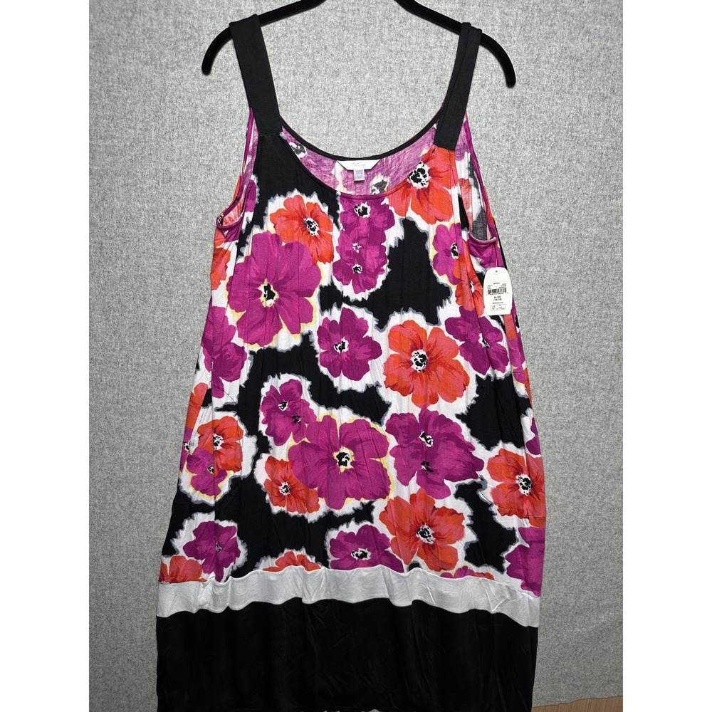 NWT Secret Treasures Dress‎ Womens XL Floral Stretch Comfort Lounge Scoop Neck